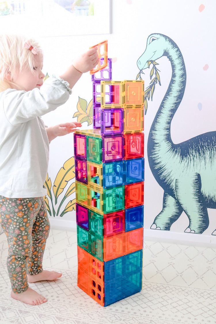 Magnetic Tiles 64 pack | Rainbow Toybox | Quality Toys & Learning Resources