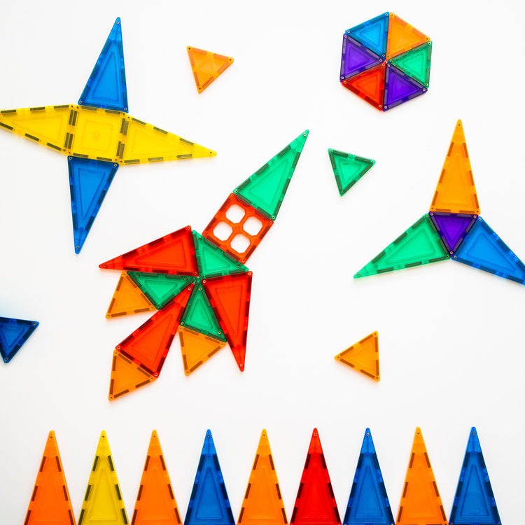 Magnetic Tiles 64 pack | Rainbow Toybox | Quality Toys & Learning Resources